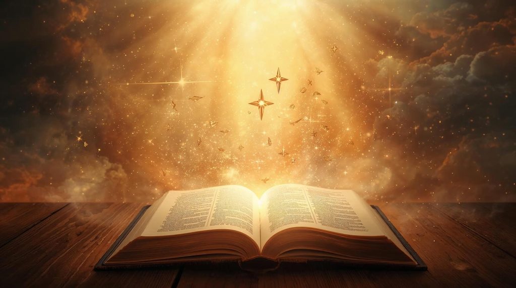  Bible on Table with Light on pages. How God's Promises Build Unshakable Faith